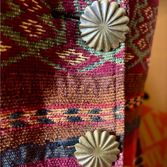 1990's Painted Pony Southwestern Tapestry Jacket // Women's Medium. - Picture 5 of 11